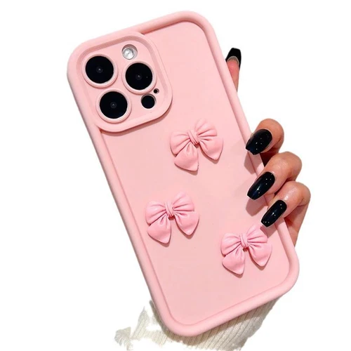 Pink Bow Phone Case For iPhone 15 14 13 12 11 Pro Max X XR 7 8 Plus Luxury Cover - Picture 5 of 12