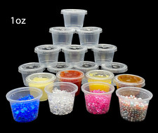 1oz 2oz 3oz 4oz Round Food Containers Plastic Clear Tubs Lids Deli Pot Sauce Dip