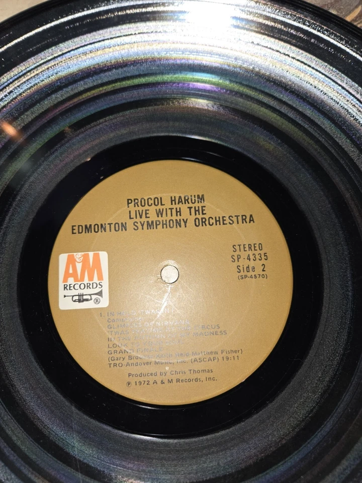 Procol Harum Live w/ Edmonton Symphony Orchestra. Record Album Vinyl LP. SP-4335 - Imagem 4 de 4