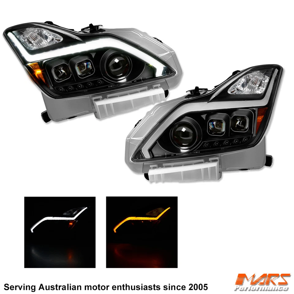 GTR Style LED Projector Sequential HeadLights for Nissan Infiniti G37 V37 370GT - image 3 of 4