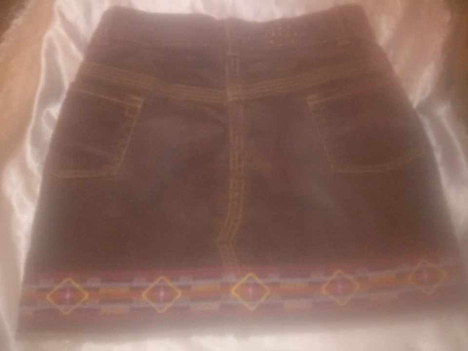 MARY KATE & ASHLEY ВЕЛЬВЕТОВЫЙ КОРИЧНЕВЫЙ БОГЕМНОЕ ЮБКА РАЗМЕР 14 ДЕВОЧЕК - Изображение 4 из 4