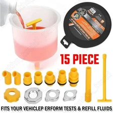15 Piece Spill Proof Radiator Coolant Filling Funnel Kit Car Auto Fluid Oil Auto