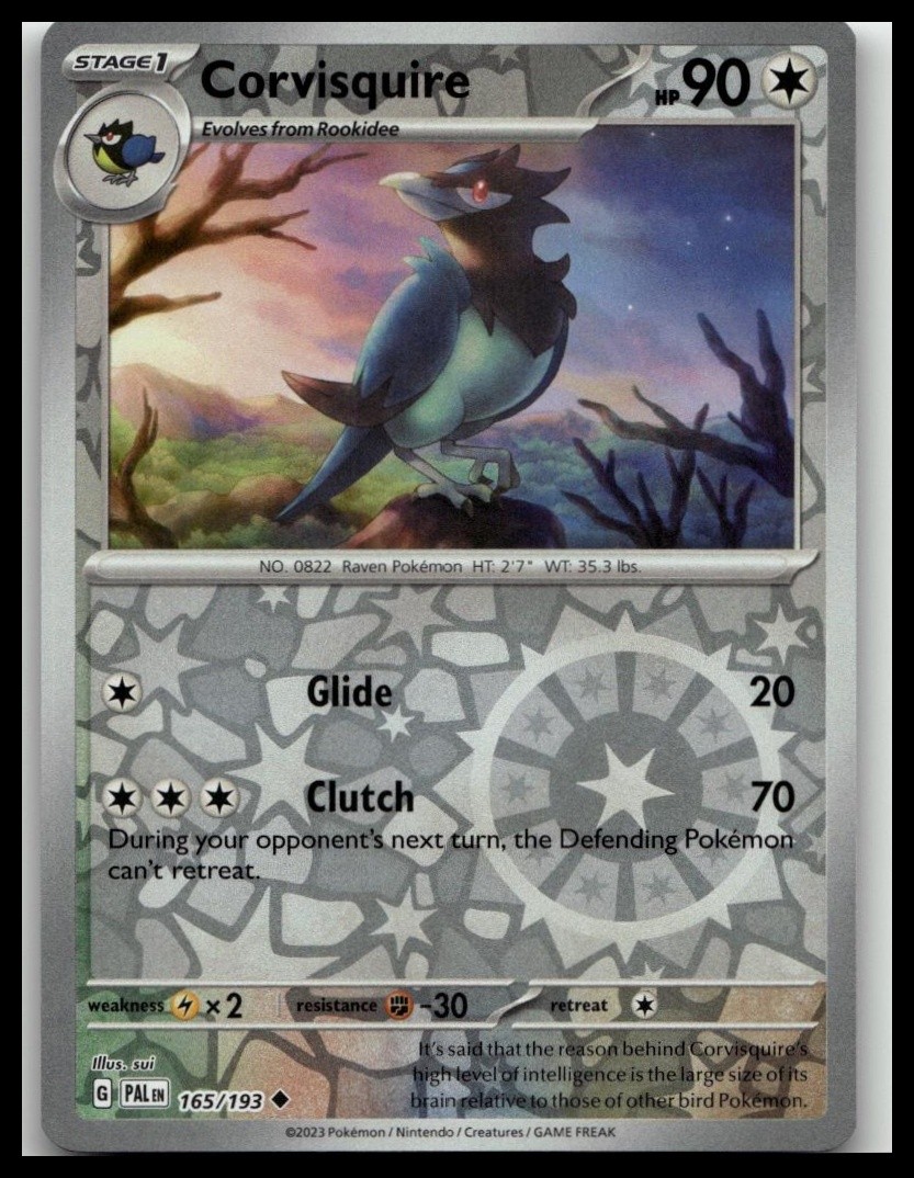 SV02: Paldea Evolved #165/193 Corvisquire Reverse Holo