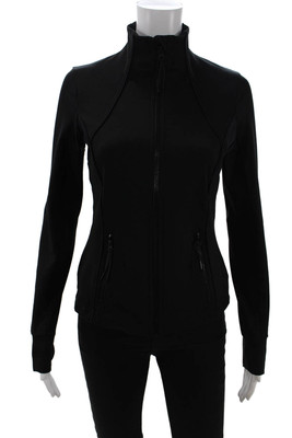 All Access Women Windbreaker Black High Neck Zip Long Sleeve Size S