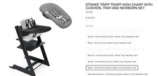 Stokke Tripp Trapp High Chair2 with Cushion, Newborn Set and Stokke Tray - Black