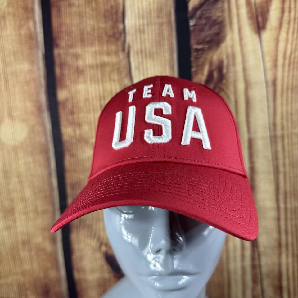 Team USA Hat Cap Snap Back Red Olympic Mens United States Flag Rings Fanatics - Image 2 of 4
