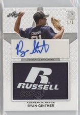 2020 Leaf Perfect Game National Showcase White 1/1 Ryan Ginther Patch Auto nd3