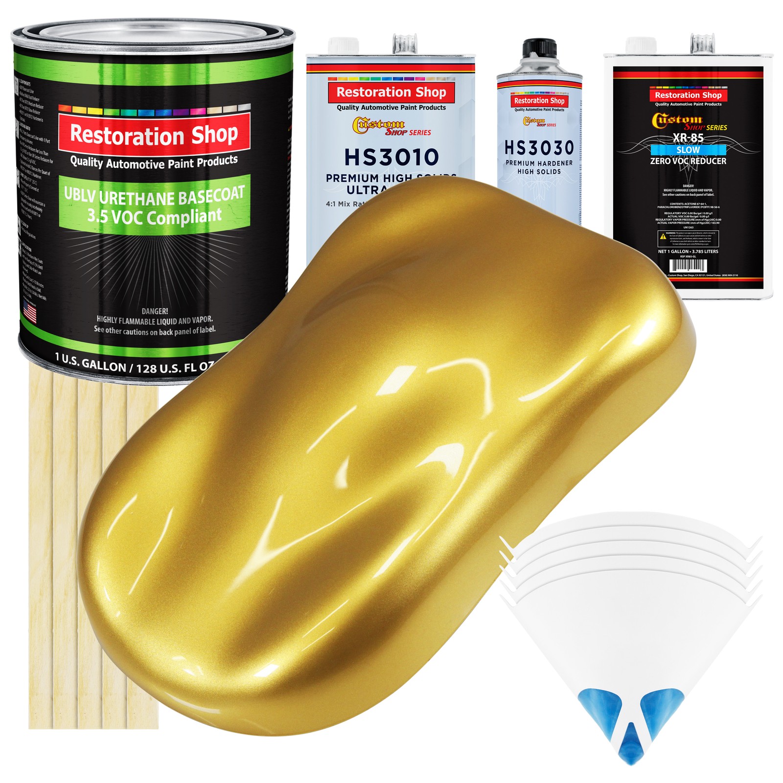 Gold Metallic Low VOC Urethane Basecoat Clearcoat Kit for Anniversaries
