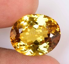Pierre précieuse ovale ovale saphir jaune de Ceylan naturel de 19,40 ct CERTI...