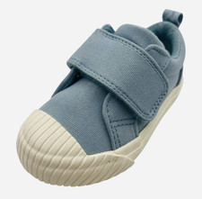 Toddler Unisex Ezra Canvas Sneakers Blue Hook  Loop Rubber Toe Casual Shoes New