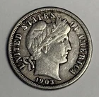 FINE 1903-P Barber Silver Dime, Better Date U.S. Coin