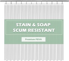 Clear 5G PEVA Waterproof Shower Curtain Liner 72"x72" Mold & Mildew Resistant