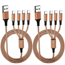Xxiratte USB C to USB A Multi Charging Cable:Multiple Charger Cord 2Pack 4Ft ...