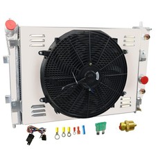 Aluminum 3 Row Radiator 2005-2013 Chevy Corvette C6 V8 MT Fan Shroud Thermostat