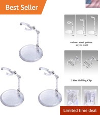Elegant 3-Pack Transparent Doll Stand for 0.5-10 Inch Dolls Action Figures