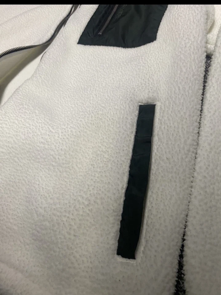 Jaqueta Land Rover Sherpa masculina de lã com zíper completo GG branca/verde - Imagem 4 de 4