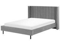 Elegantes Doppelbett In SchöNem Grau Aus Samtstoff 160 X 200 Cm Villette