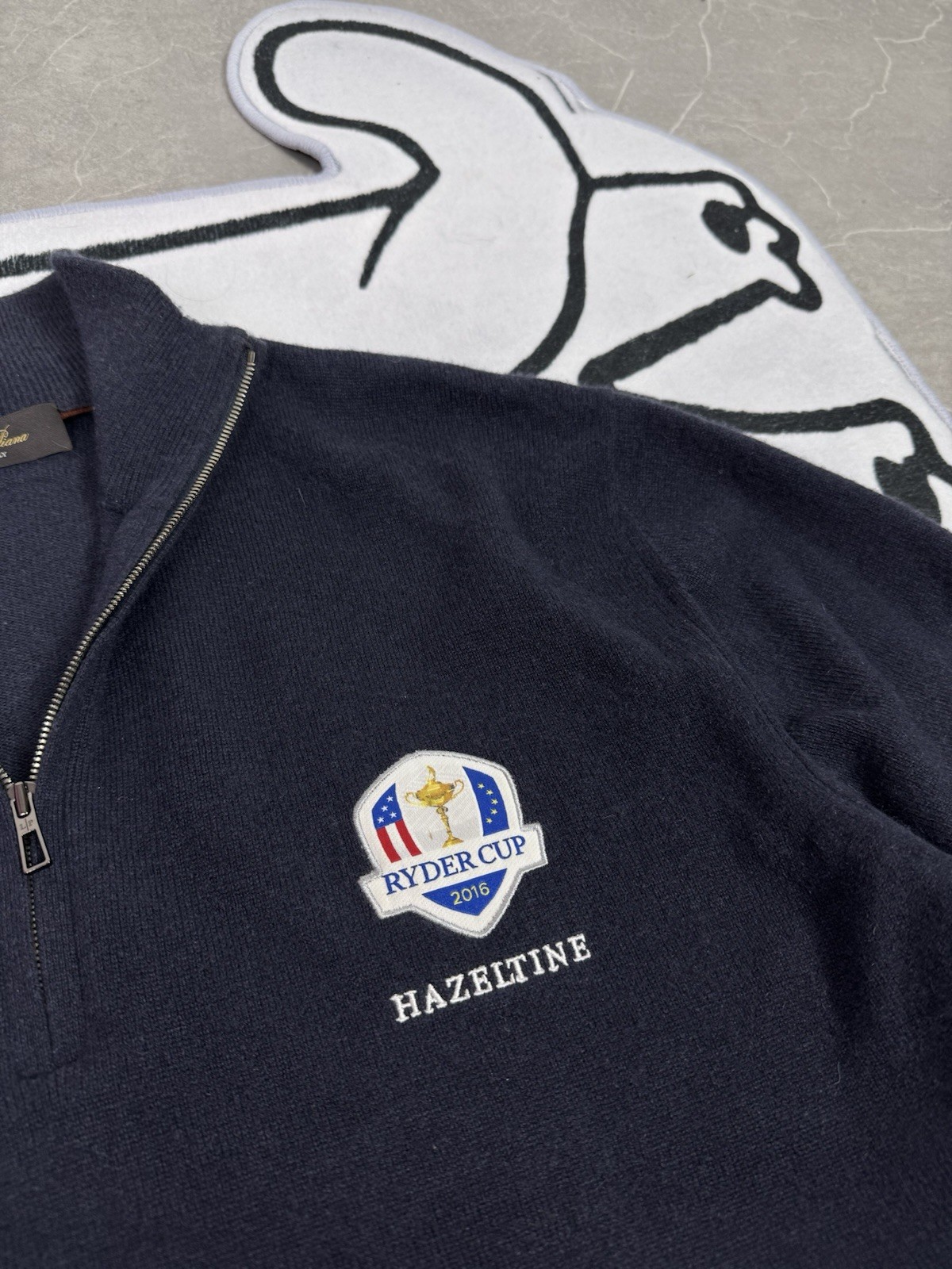 Loro Piana Half Castle Rare Cashmere Club Hazeltine Size L Dark Blue image 4