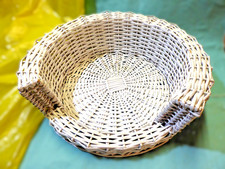 Katzenkorb, Hundekorb, Weide, rund,weiß, Durchmesser, 47 cm, mit Kissen