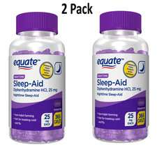 Equate Diphenhydramine HCI Nighttime Sleep-Aid Caplets, 25 mg, 365 Count 2pk