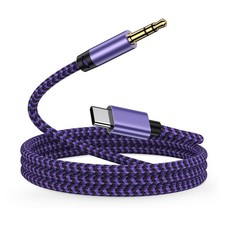 iPhone 16 17 Aux Cord for Car USB C to 3.5mm Headphone Jack Adapter Purple