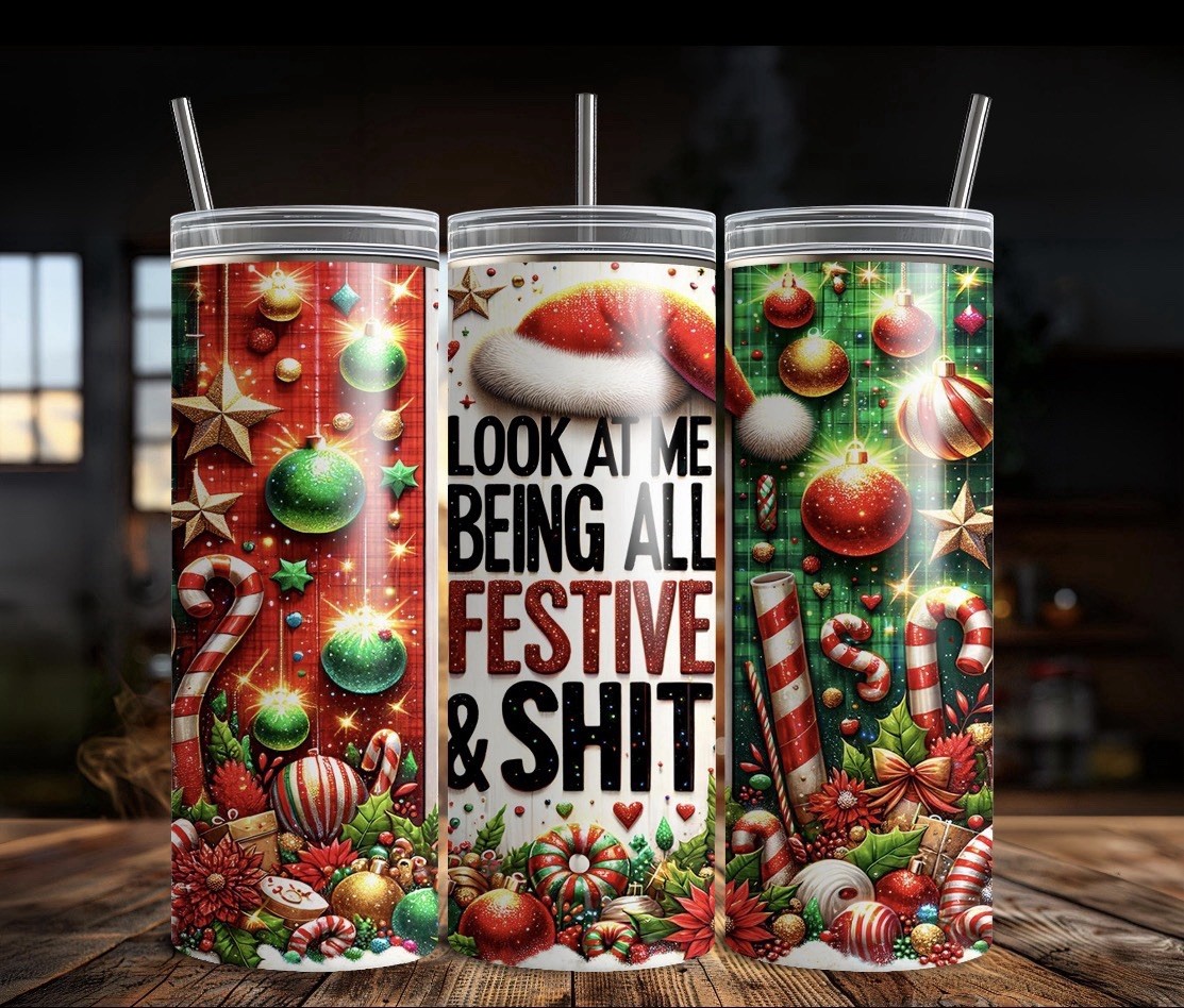 ❤️ Funny Festive Christmas Inspired 20oz Stainless Steel Tumbler Cup Custom