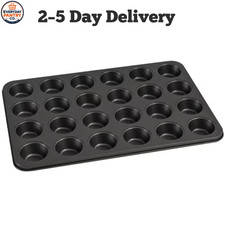 24 Cavity Mini Muffin Pan, ,1.8 inch Diameter Cups, Gray, Carbon Steel
