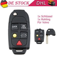 5 Tasten Klappschlüssel Gehäuse mit Rohling für Volvo S60 S80 V70 XC70 90 XC90