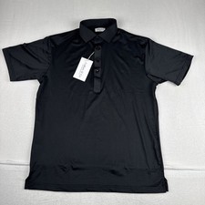 New Collars  Co Featherweight Relaxed Black Dress Collar Polo Shirt Small
