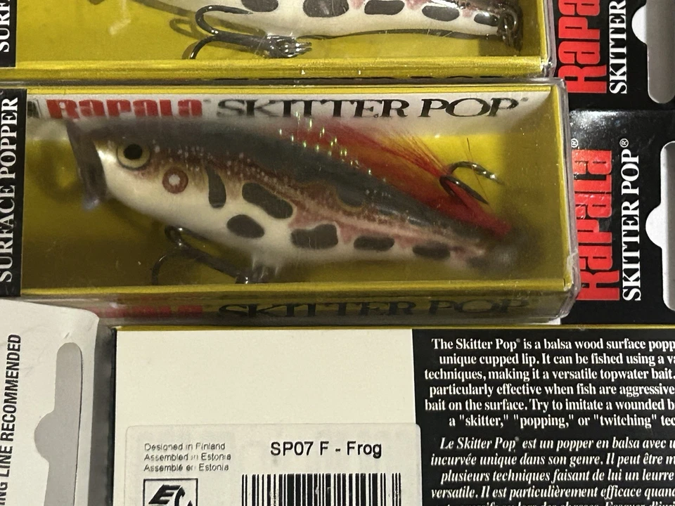 LOTE DE 5 SEÑUELOS RAPALA SKITTER POP 7 señuelos de pesca Topwater Popper • #SP-7 F RANA Foto 4 de 4