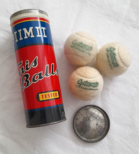 Stare białe piłki tenisowe w oryginalnej blaszanej puszce Optim II piłki tenisowe z 1980 roku