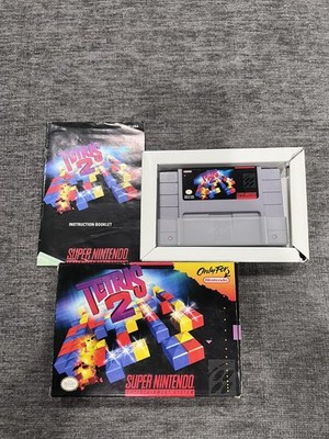 Tetris 2 (Super Nintendo SNES) CIB COMPLETE IN BOX TESTED AND WORKING! 