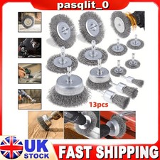 Wire Brush for Drill 13pcs, 1/4 Inch Wire Wheel Brush Cup Set, Wire Wheel