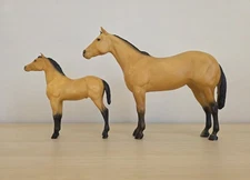 Breyer Traditional Model Horses BUCKSKIN QUARTER HORSE Mare & Foal Set JCP RARE!