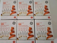 6 BOX lot of GE String-A-Long 100-Ct. Clear Christmas String Lights WHITE WIRE