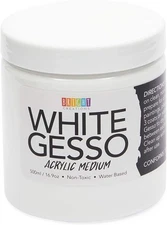 Bright Creations 17oz White Gesso Canvas Primer 16.9 Fl Oz (Pack of 1), 