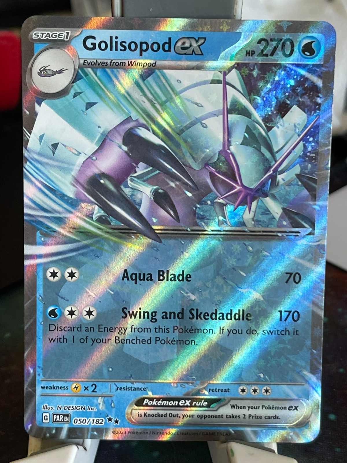 POKEMON GOLISOPOD EX 050/182 DOUBLE RARE HOLOFOIL PARADOX RIFT NM CARD
