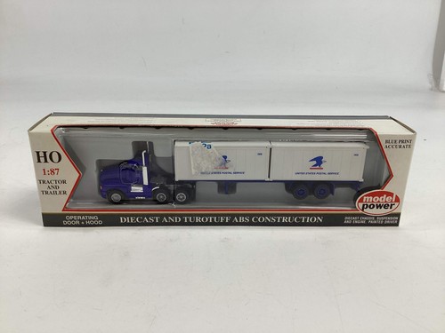 TRACTOR AND TRAILER MODEL POWER 22001 US MAIL ; BLUE TRUCK 19799869 | Zustand: Usado