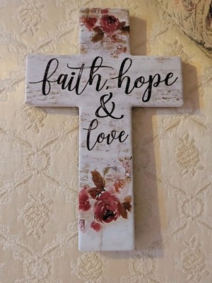 wall hanging Decor Cross  Faith Hope & Love