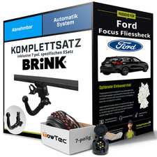 Für FORD Focus Fliessheck IV HN Anhängerkupplung abnehmbar +eSatz 7pol 18- AHK