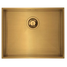 NEW Gold Brass Undermount Single Bowl Kitchen Sink 530 x 430mm AX4316