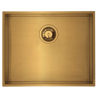 NEU Gold Messing Unterbau Einzelbecken Küchenspüle 530 x 430 mm AX4316
