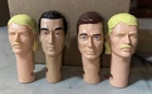 Marx JOHNNY WEST 4 Heads - Bill Buck,  Johnny West, 2 General Custer