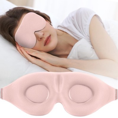 3D Sleep Mask Light Blocking Contoured Memory Foam Eye Cover Adjustable Strap Pi