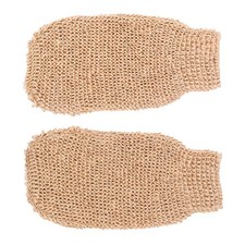 2 Pcs Bath Glove Ramie Jute Body Scrub Gloves Exfoliating Mitts for Shower