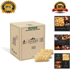 Log Barn Natural Firelighters - 1000 Pcs Box for BBQ, Pizza Oven & Fire Pit 0.11 per lighter