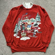 Vintage Kitty Cat Cats Winter Scene Nature Lightweight Sweatshirt L/M