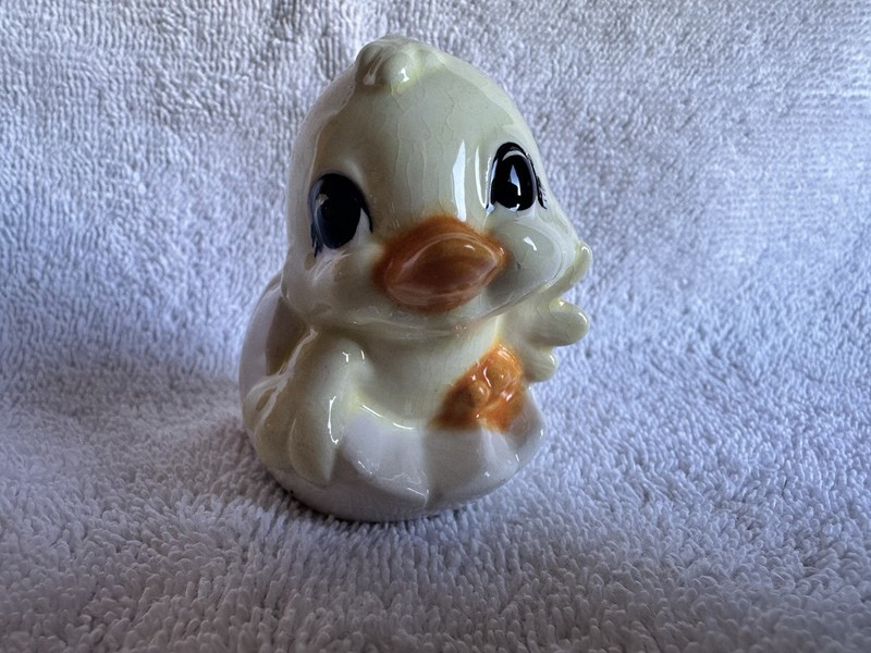 Adorable Tiny Duckling Porcelain Figurine 