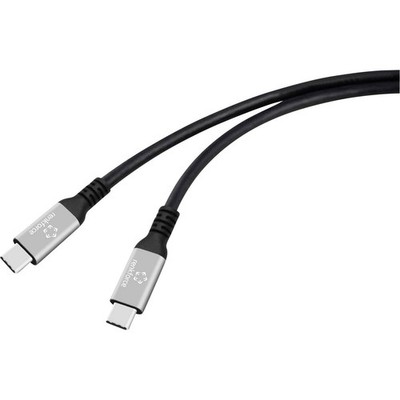 Renkforce RF-6820206 USB4 USB-C Cable 0.50m Black Aluminum Flexible Connector