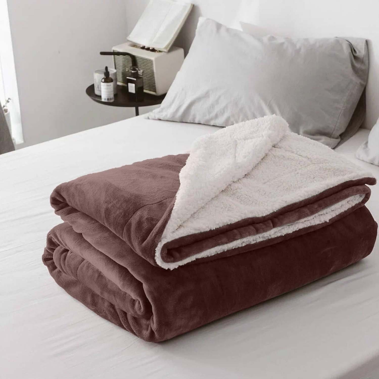 For Winter Ultra Soft Warm Sherpa Bedding Throw Twin Queen